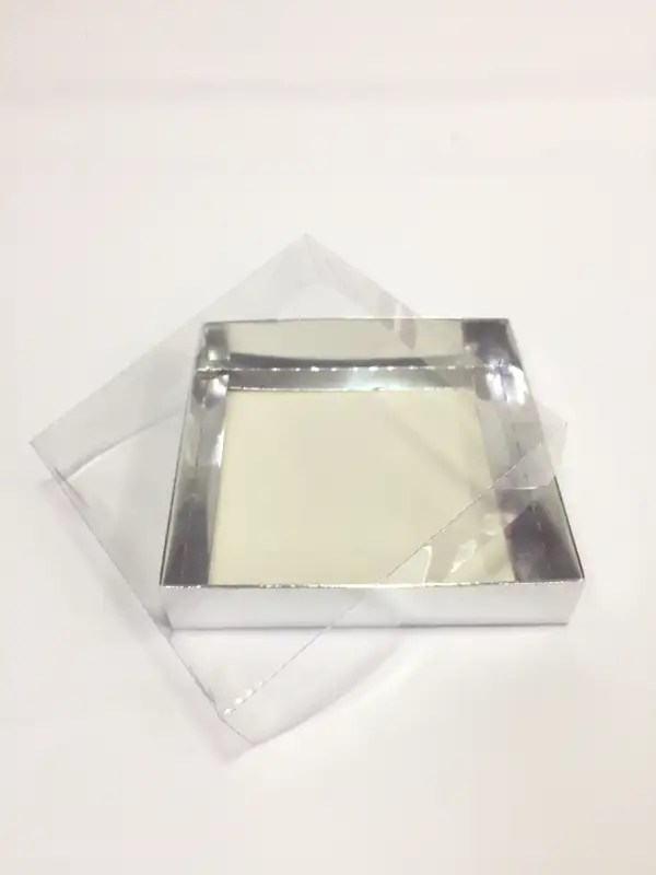 15x15x3 Gümüş Altı Kartonlu Asetat Kutu