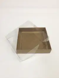 15x15x3 Kraft Altı Kartonlu Asetat Kutu - Görsel 1