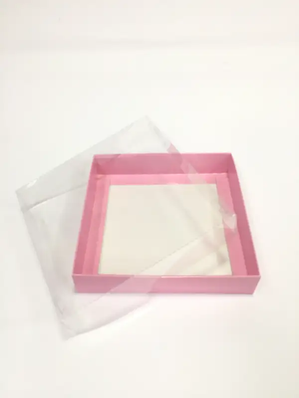 15x15x3 Pembe Altı Kartonlu Asetat Kutu
