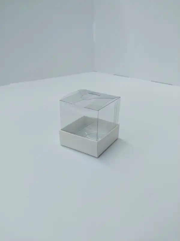 5x5x5 Beyaz Altı Kartonlu Asetat Kutu