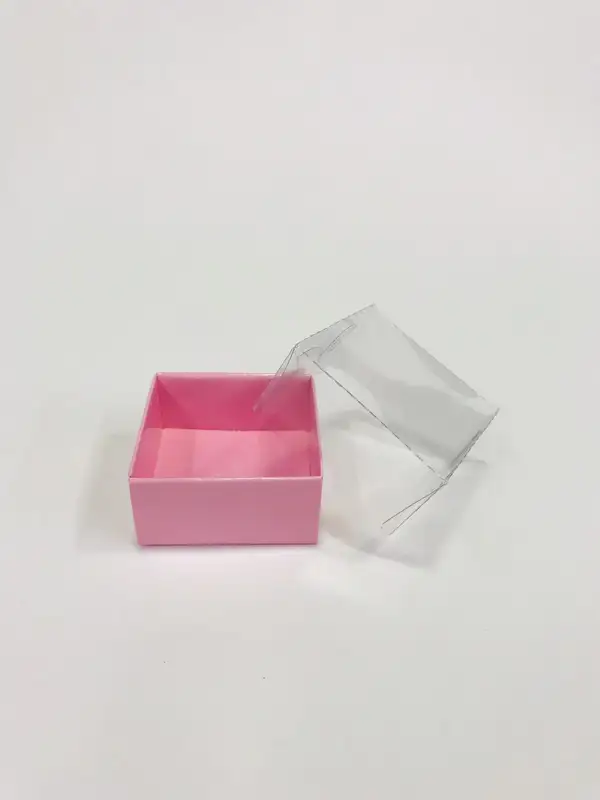 5x5x3 Pembe Altı Kartonlu Asetat Kutu