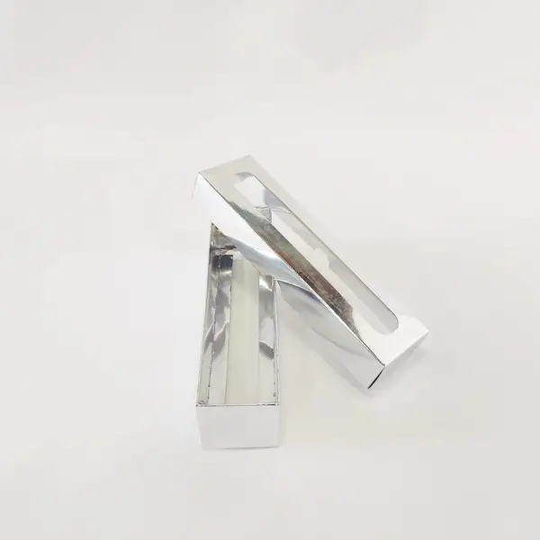 5x5x20 Gümüş Makaron Kutu