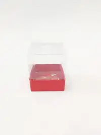 6x6x7 kırmızı Altı Kartonlu Asetat Kutu - Görsel 1