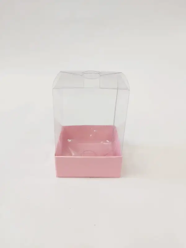 6x6x8 pembe Altı Kartonlu Asetat Kutu