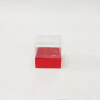 7x7x7 Kırmızı Altı Kartonlu Asetat Kutu - Görsel 1