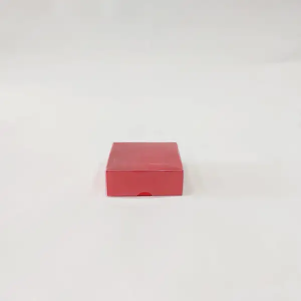 8x8x3 Kırmızı Altı Kartonlu Asetat Kutu