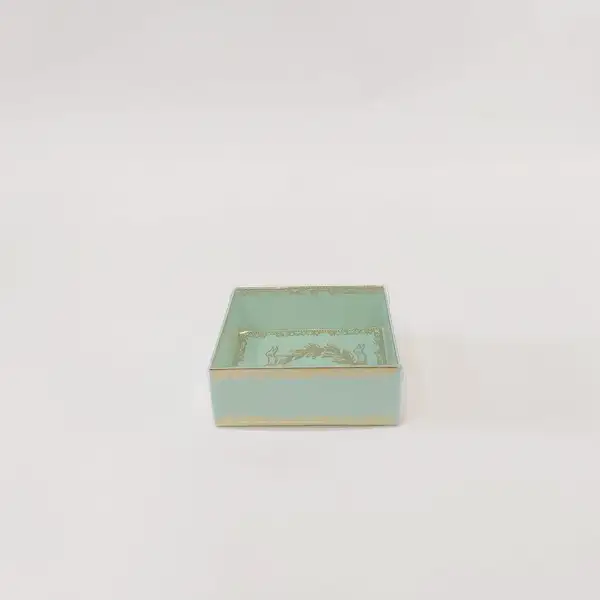 8x8x3 Altın Yaldızlı Mint Yeşili Altı Kartonlu Asetat Kutu