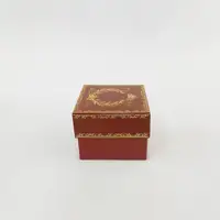 8x8x6 Altın Yaldızlı Bordo Kutu - Görsel 1