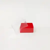 8x8x5 Kırmızı Altı Kartonlu Asetat Kutu - Görsel 1