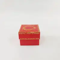 8x8x6 Altın Yaldızlı Kırmızı Kutu - Görsel 1
