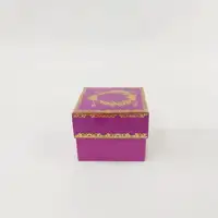 8x8x6 Altın Yaldızlı Mor Kutu - Görsel 1