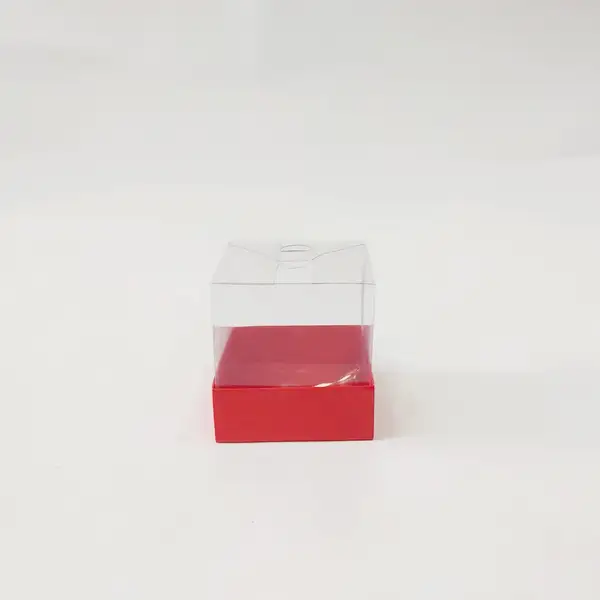 8x8x8 Kırmızı Altı Kartonlu Asetat Kutu
