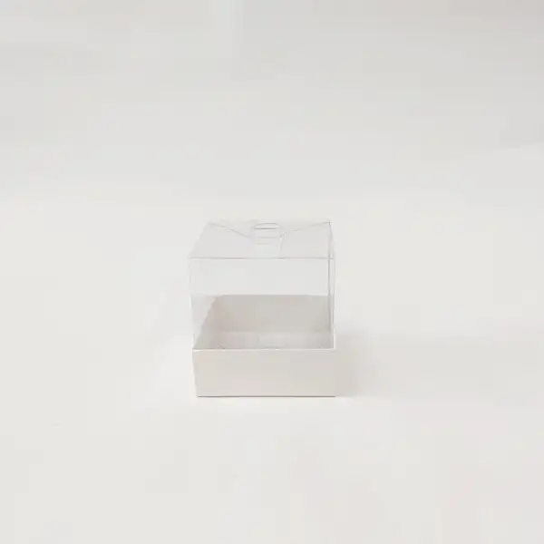 8x8x8 Beyaz Altı Kartonlu Asetat Kutu