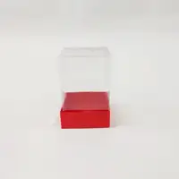 8x8x11 Kırmızı Altı Kartonlu Asetat Kutu - Görsel 1