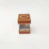 8x8x11 Çiftli Altın Yaldızlı Bordo Kutu - Görsel 1