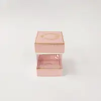 8x8x11 Çiftli Altın Yaldızlı Pembe Kutu - Görsel 1