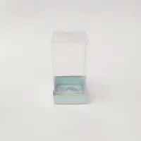 8x8x16 Altın Yaldızlı Mavi Altı Kartonlu Asetat Kutu - Görsel 1