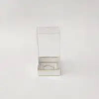 8x8x16 Altın Yaldızlı Beyaz Altı Kartonlu Asetat Kutu - Görsel 1