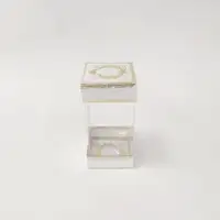 8x8x16 Çiftli Altın Yaldızlı Beyaz Kutu - Görsel 1