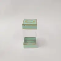 8x8x16 Çiftli Altın Yaldızlı Mint Yeşili Kutu - Görsel 1