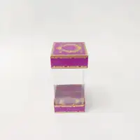 8x8x16 Çiftli Altın Yaldızlı Mor Kutu - Görsel 1