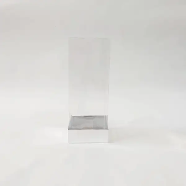 8x8x20 Gümüş Altı Kartonlu Asetat Kutu