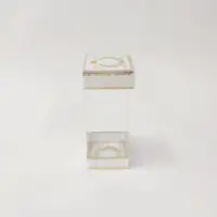8x8x20 Çiftli Altın Yaldızlı Beyaz Kutu - Görsel 1
