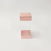 8x8x20 Çiftli Altın Yaldızlı Pembe Kutu - Görsel 1