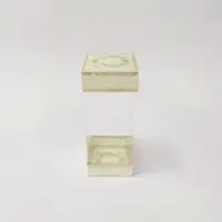 8x8x20 Çiftli Altın Yaldızlı Krem Kutu - Görsel 1