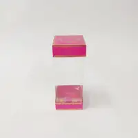 8x8x20 Çiftli Altın Yaldızlı Fuşya Kutu - Görsel 1
