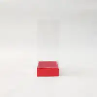 8x8x20 Kırmızı Altı Kartonlu Asetat Kutu - Görsel 1