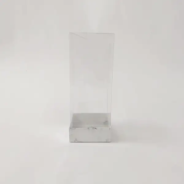 8x8x25 Mermer Desenli Altı Kartonlu Asetat Kutu