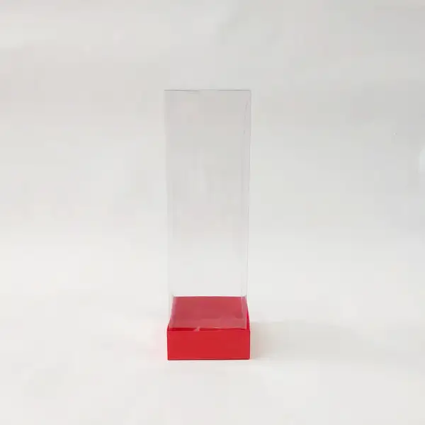 8x8x25 Kırmızı Altı Kartonlu Asetat Kutu