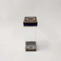 8x8x25 Çiftli Altın Yaldızlı Lacivert Kutu - Görsel 1