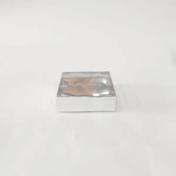 9x9x3 Gümüş Altı Kartonlu Asetat Kutu