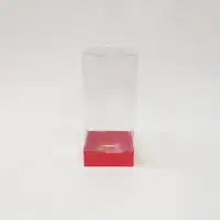 9x9x20 Kırmızı Altı Kartonlu Asetat Kutu - Görsel 1