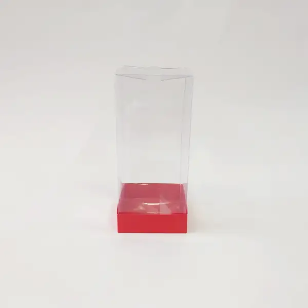 9x9x20 Kırmızı Altı Kartonlu Asetat Kutu