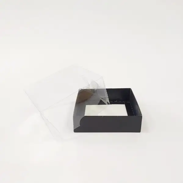 10x10x5 Siyah Altı Kartonlu Asetat Kutu