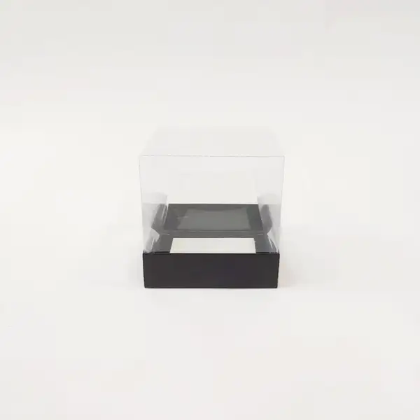 10x10x10 Siyah Altı Kartonlu Asetat Kutu