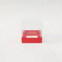 10x10x10 Kırmızı Altı Kartonlu Asetat Kutu - Görsel 1