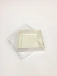12x12x3  Beyaz Altı Kartonlu Asetat Kutu - Görsel 1