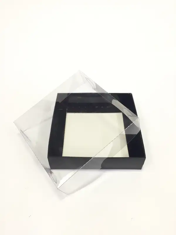 12x12x3  Siyah Altı Kartonlu Asetat Kutu