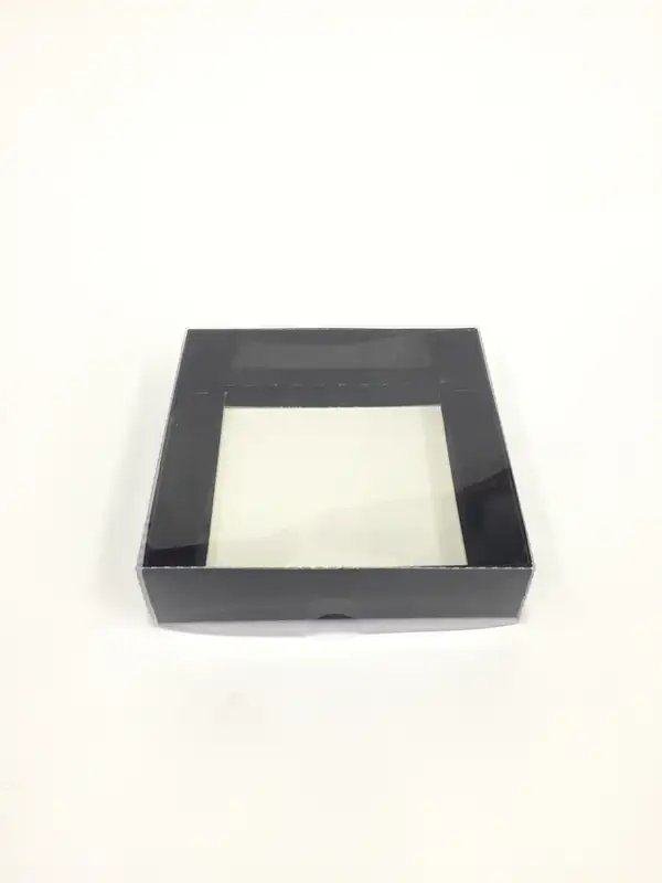 12x12x3  Siyah Altı Kartonlu Asetat Kutu