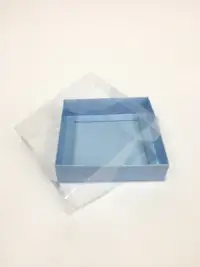 12x12x3  Mavi  Altı Kartonlu Asetat Kutu - Görsel 1
