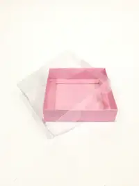 12x12x3  Pembe  Altı Kartonlu Asetat Kutu - Görsel 1