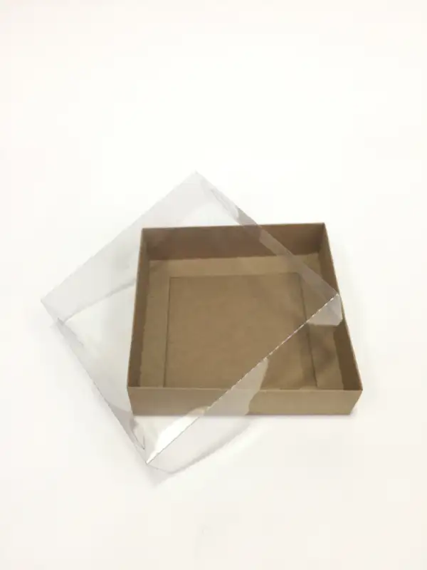 12x12x3 Kraft  Altı Kartonlu Asetat Kutu