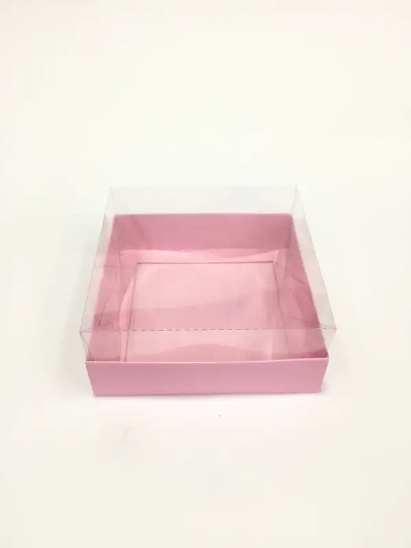 12x12x5 Pembe Altı Kartonlu Asetat Kutu