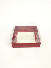 12x12x5 Kırmızı Altı Kartonlu Asetat Kutu - Görsel 1