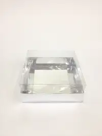12x12x5 Gümüş Altı Kartonlu Asetat Kutu - Görsel 1