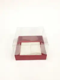 12x12x8 Kırmızı Altı Kartonlu Asetat Kutu - Görsel 1